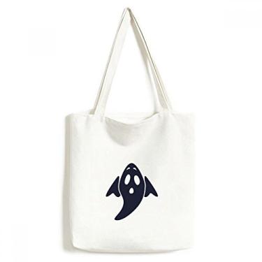 Imagem de Uma bolsa de lona com asas fantasma de Halloween bolsa de compras casual bolsa de compras