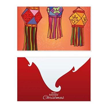 Imagem de Lanterna chinesa, ilustração colorida, feriado, feriado, cartão de felicitações, mensagem de Natal
