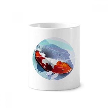 Imagem de Japan Koi Fish — Suporte para caneta de escova de dentes estilo aquarela com suporte de cerâmica
