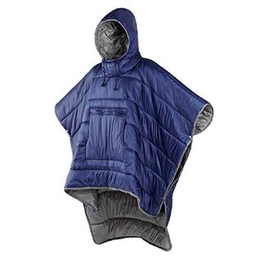 Imagem de C/H Cobertor com capuz usável – Saco de dormir premium multiuso para acampamento, inverno, capa para ambientes externos, clima extremo, cobertor com capuz quente/à prova de vento com saco de coisas para viagens e ao ar livre