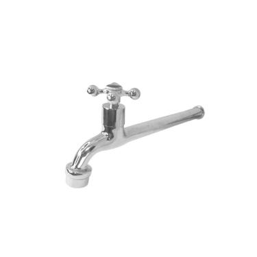 Imagem de Torneira Parede Arejador Longa Pia Tanque Jardim Quintal C33 Metal Cromado