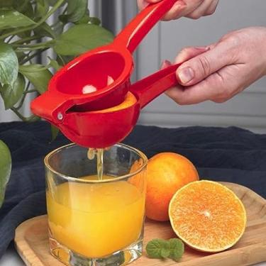 Imagem de Espremedor de Suco Manual de Frutas Laranja em Alumínio (Vermelho)