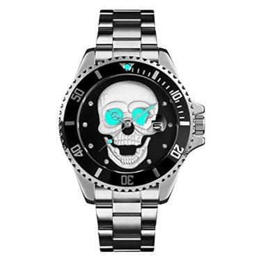 Imagem de Relógio de pulso de quartzo impermeável Luminous 3D Skeleton GMT 30M masculino