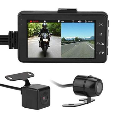 Imagem de Gravador de Condução de Motocicleta, Gravador de Vídeo de Motocicleta HD 1080P 3.0 Display LCD IP68 à Prova D'água para Motocicleta DVR Câmera de Painel de 120 Graus, Microfone