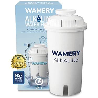 Imagem de WAMERY Filtro de água alcalino certificado de substituição serve para cartuchos de jarra Brita and Wamery pacote único, aumenta o pH da água.
