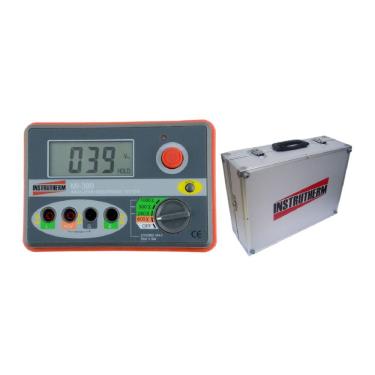 Imagem de Kit Megôhmetro Digital Faixa 1000V E 2000 Mohms Resistência Isolação Mi-390 Portátil Maleta Transporte Alumínio Ma-800