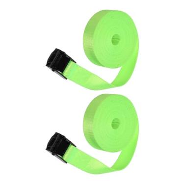 Imagem de WeiLaiKeQi Correias de Amarração, 2 Peças, Cintas de Fixação, Fivela de Cam, Cintas de Amarração, Rack de Teto de Carro, Cintos para Rack de Teto, Prancha de Sur, Verde fluorescente, Tamanho real