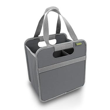 Imagem de meori Sacola dobrável para vinho com 6 garrafas de bebidas alcoólicas, degustações de supermercado, divisórias de vidro para viagem, presente de anfitrião, cinza granito (A100764)