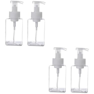 Imagem de 4 pçs recipientes de maquiagem recipientes cosméticos de viagem dispensar garrafas vazias loção recipiente de viagem bomba garrafa de espuma dispensador de sabão de mão silicone garrafa de viagem tipo