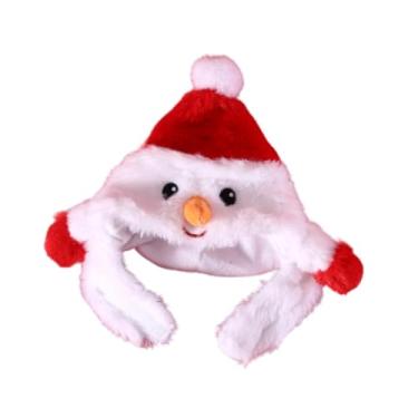 Imagem de IEUDNS Chapéu de Natal para animais de estimação, chapéu fofo, pelúcia macia, fantasia, decoração de inverno, chapéu, chapéu para filhotes, cães, gatos, Snowman Hat M