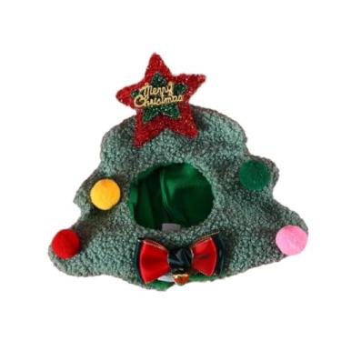 Imagem de Generic Chapéu de cachorro de natal, decoração fofa, inverno, chapéu macio, chapéu de cachorro e gato de natal para cães, gatos, feriado, Xmas Tree Hat M