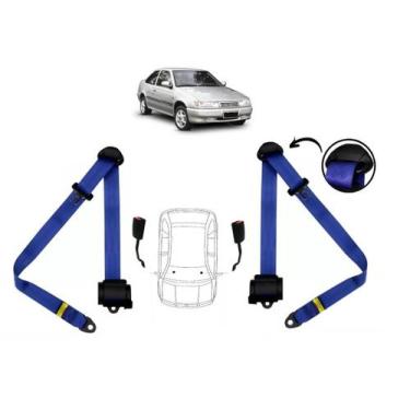 Imagem de Par de Cintos de Segurança 3 pontos Logus + Par de Fechos - HCML, Azul