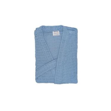 Imagem de Roupão Atoalhado Adulto Briza Azul 4008 Tamanho G, Algodão, Azul, G