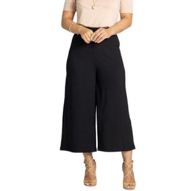 Imagem de Calça pantacourt viscolycra preta - Maranne, G, Preto