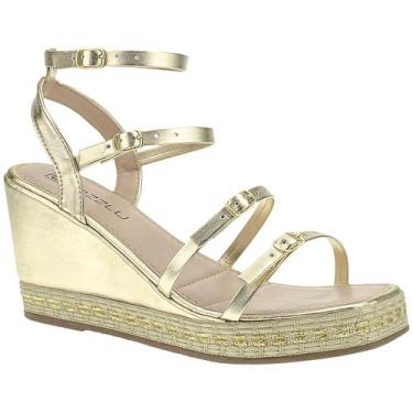 Imagem de Sandália Anabela Feminina Corda Salto Médio Tiras Fivelas - LAZZLU, Do