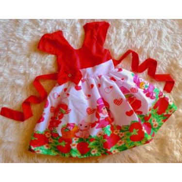 Imagem de Vestido Infantil Temático Simples Moranguinho - aurea, P