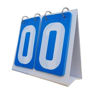 Imagem de Fancyes Multi Sports Scoreboard Score Counter 2 digits Table Score Scorekeeper Placa de pontuação Flip Scoreboard for Baseball Tennis Ball Soccer, Azul