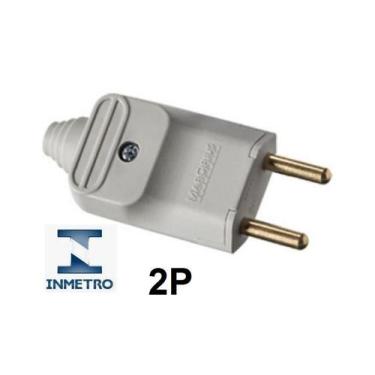 Imagem de Plugue de tomada 20A Macho 2 Pinos 180 - Cinza - MarGirius