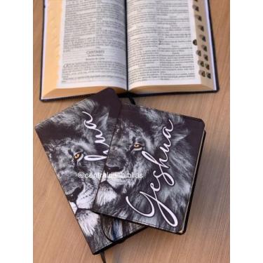 Imagem de KIT Bíblia Grande e Biblia Pequena leão yeshua Com Harpa e corinhos e 