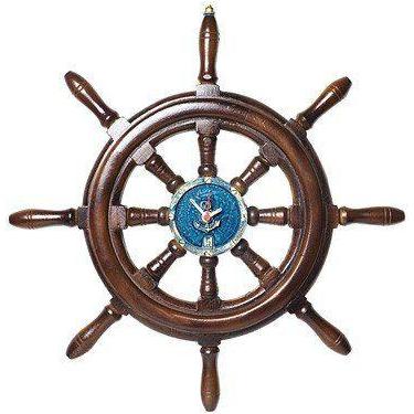 Imagem de Relógio de Parede Timão de Barco em Resina 50cm Náutica 126 - Karin Gr