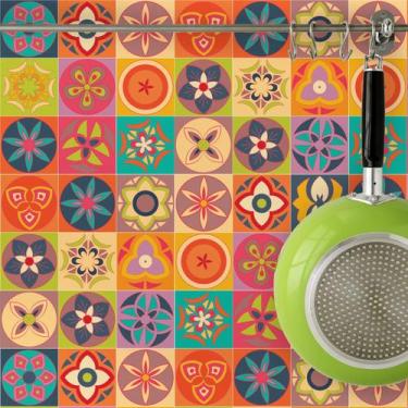 Imagem de Adesivo de Azulejo Flores 20x20 cm com 72un - Quartinhos