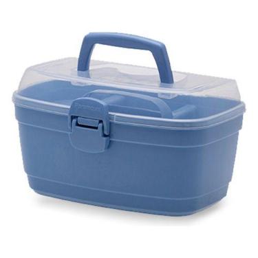 Imagem de Maleta Multiuso Manicure Pedicure Esmalte Maquiagem - Azul - Paramount