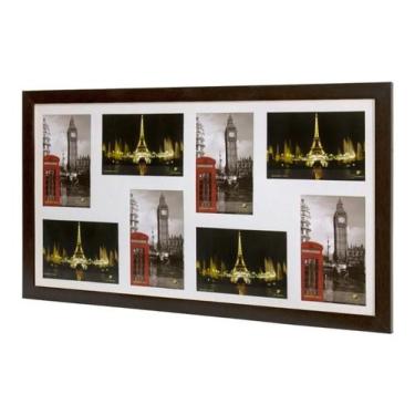 Imagem de Porta Retrato Painel 32x59 P/ Fotos 10x15 - MINHA MOLDURA, TABACO