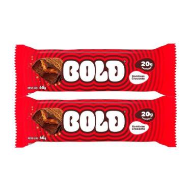 Imagem de Kit 2 Barra de Proteína Bold Sabor Bombom Crocante com 20g de Proteína