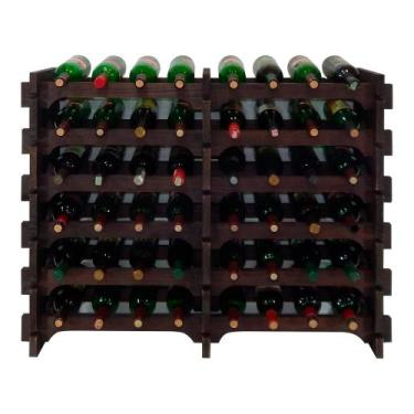 Imagem de Adega Vinho Madeira 48 Garrafas Cor Imbuia C08 Cevey Adegas e Artesana