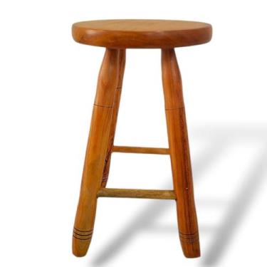 Imagem de CXKYF BANCO DE MADEIRA MÉDIO 50CM BANQUETA DE MADEIRA TAMBORETE SEM VERNIZ BANCO DE MADEIRA PARA VARANDA