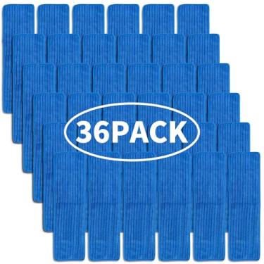 Imagem de Matthew Almofadas de substituição para esfregão de microfibra de 45,7 cm, 36 peças, para piso seco e molhado, reutilizável, recargas de limpeza comercial doméstica, lavável na máquina, compatível com