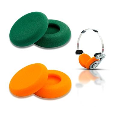 Imagem de GVOEARS Almofadas de substituição para fones de ouvido Koss Portapro 2 pares (verde + laranja)
