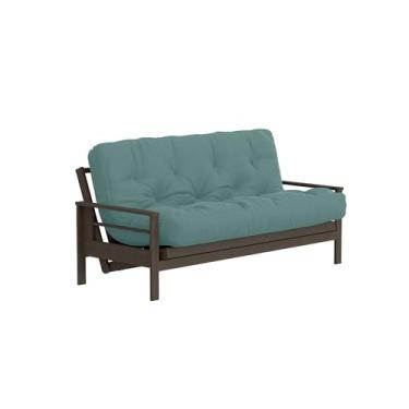 Imagem de Royal Sleep Products Novo colchão Futon de substituição capa sólida 9 camadas direto da fábrica Full/Queen feito nos EUA (azul-petróleo, completo)