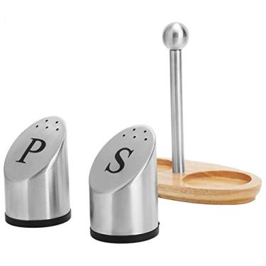 Imagem de Conjunto de Potes de Especiarias de Aço Inoxidável Akozon 304 - Recipientes de Condimentos PS Powder Shaker - Garrafa de Tempero de Cozinha para Pimenta, Sal e Especiarias -