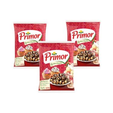 Imagem de Kit 3 Un Gordura Vegetal Primor Massa Sorvete Fritura 500g