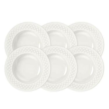 Imagem de Kit Prato Fundo Tramontina Ingrid Em Porcelana Decorada 23 Cm 06 Peças