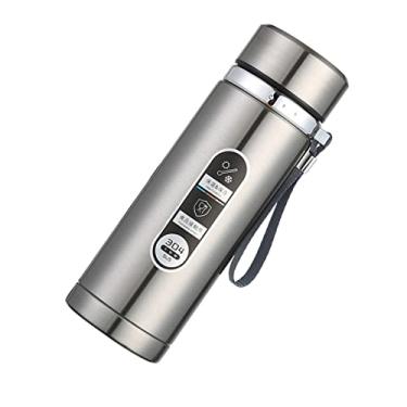 Imagem de Garrafa térmica portátil de aço inoxidável para uso externo, poderosa garrafa de água térmica de parede dupla para homens e mulheres, mantenha aquecido e fresco, acampamento, ciclismo, 1000 ml