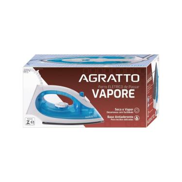 Imagem de Ferro de Passar Roupa a Vapor e a Seco Agratto Vapore FV-02 Branco e Azul