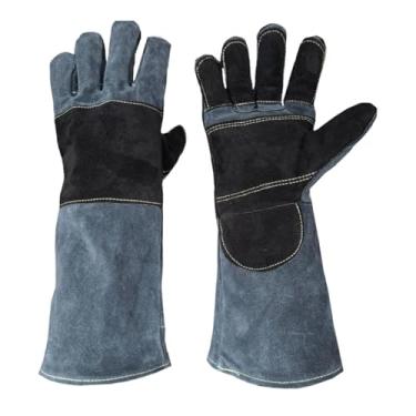 Imagem de IEUDNS Luvas de soldagem, luvas de trabalho, utilidade, luvas resistentes à abrasão, manga longa para soldagem, jardinagem, homens soldadores