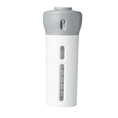 Imagem de Dispenser de Viagem 4 em 1, Porta Shampoo e Produtos Líquidos, 150g, Cinza e Branco