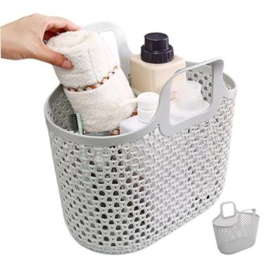 Imagem de Organizador portátil de plástico para chuveiro com armazenamento para banheiro organizador de brinquedos no banheiro/dormitório universitário/despensa/cozinha (cinza)