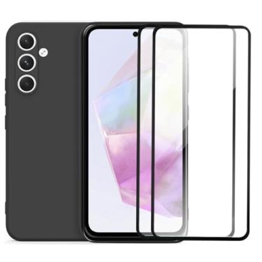 Imagem de Kit Capa Capinha Aveludada e 2 Películas de Vidro 3D Compatível Samsung Galaxy A35 - SMART E CASE