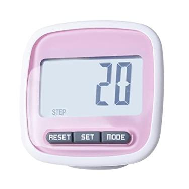 Imagem de Pedómetro inteligente de 5 passos, contador de passos 3D para corrida, caminhada, caminhadas com clipe, medição de distância e calorias (cor-de-rosa)