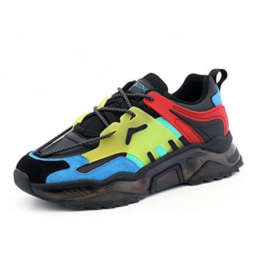 Imagem de Mazino Tênis masculino grosso da Arctic Fashion - Sapatos masculinos casuais de lazer, Azul/Multi, 13