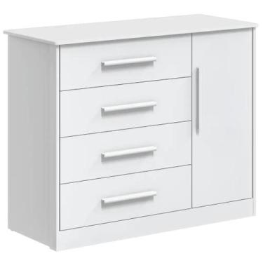 Imagem de Cômoda Bebe Moveis Peroba Charlo Dorabelly 04 gavetas Ls MDF, Branco B