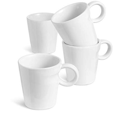Imagem de LE TAUCI Canecas de café expresso de 142 g, projetadas para Nespresso Lungo, Cappuccino, chá, xícara de café empilhável de cerâmica perfeita para máquina de café expresso e cafeteira, conjunto de 4, branco