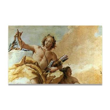 Imagem de Impressão em tela Tiepolo Apollo e Diana Giovanni Battista – Obra-prima rococó barroca, pintura escolar de Veneza, pintura a óleo decorativa para galeria doméstica 50 x 80 cm