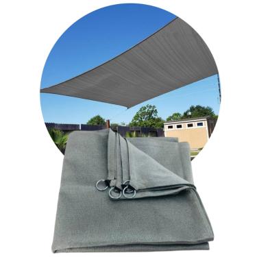 Imagem de Tela Lona Sombrite 90% 5X2 m Shade Toldo Jardim Pergolado Sombra Garagem Quintal(PRATA/CINZA)