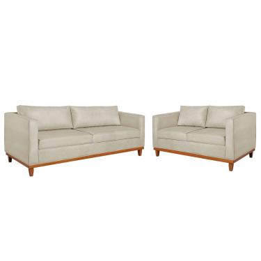 Imagem de Kit Sofá 2 E 3 Lugares 180cm Europa Bouclé - Amarena Móveis Cor Bege