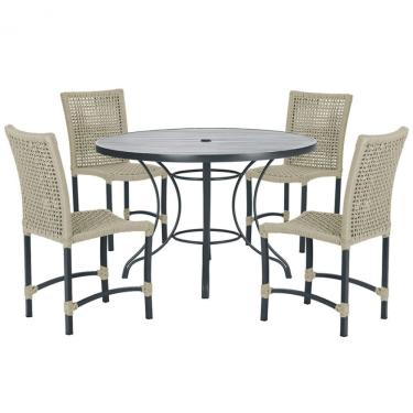 Imagem de Mesa Ascoli Com 4 Cadeiras Cannes De Alumínio Trama Rami